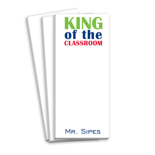 King of the Classroom Skinnie Notepads